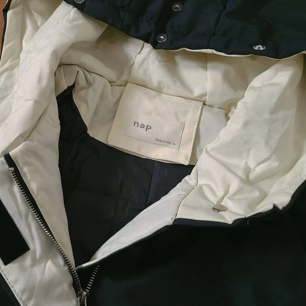 NAP Hooded Drawstring Duck Down Parka Women Large - Picture 6 of 11